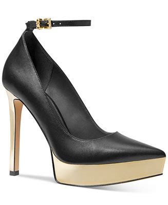 michael kors xenia|Michael Kors Xenia Leather Ankle Strap Platform Pumps .